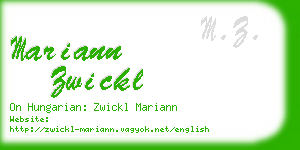 mariann zwickl business card